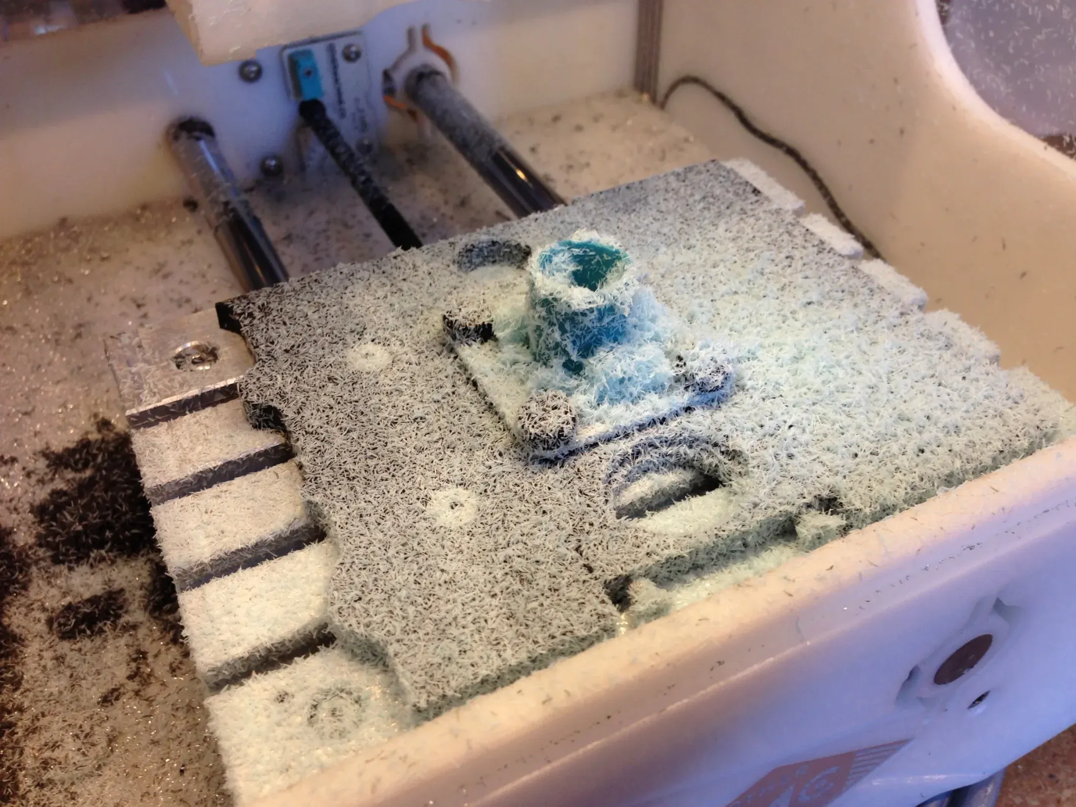 Op 3 roughing cut to bore interior and thin the walls