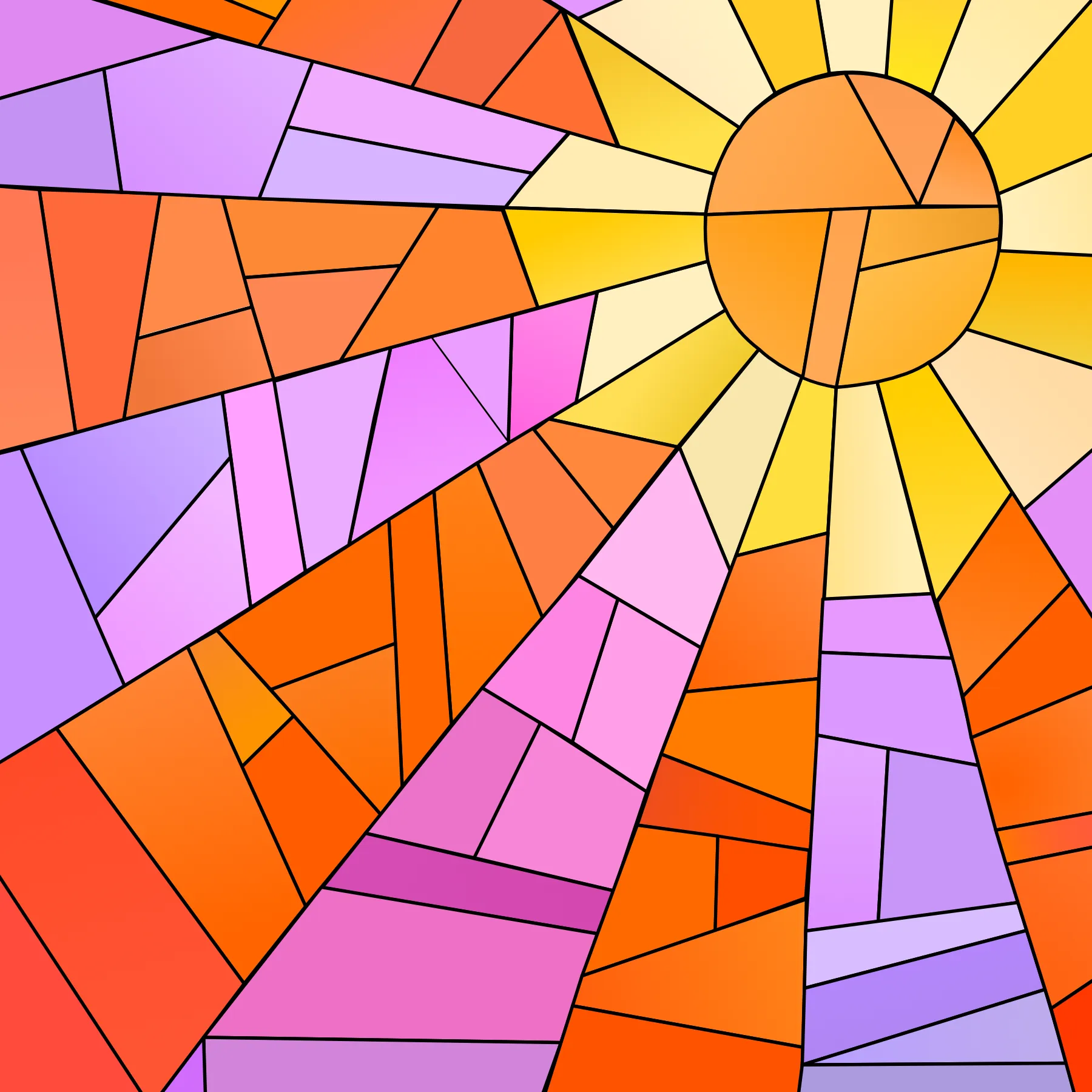 22. Stained glass sun