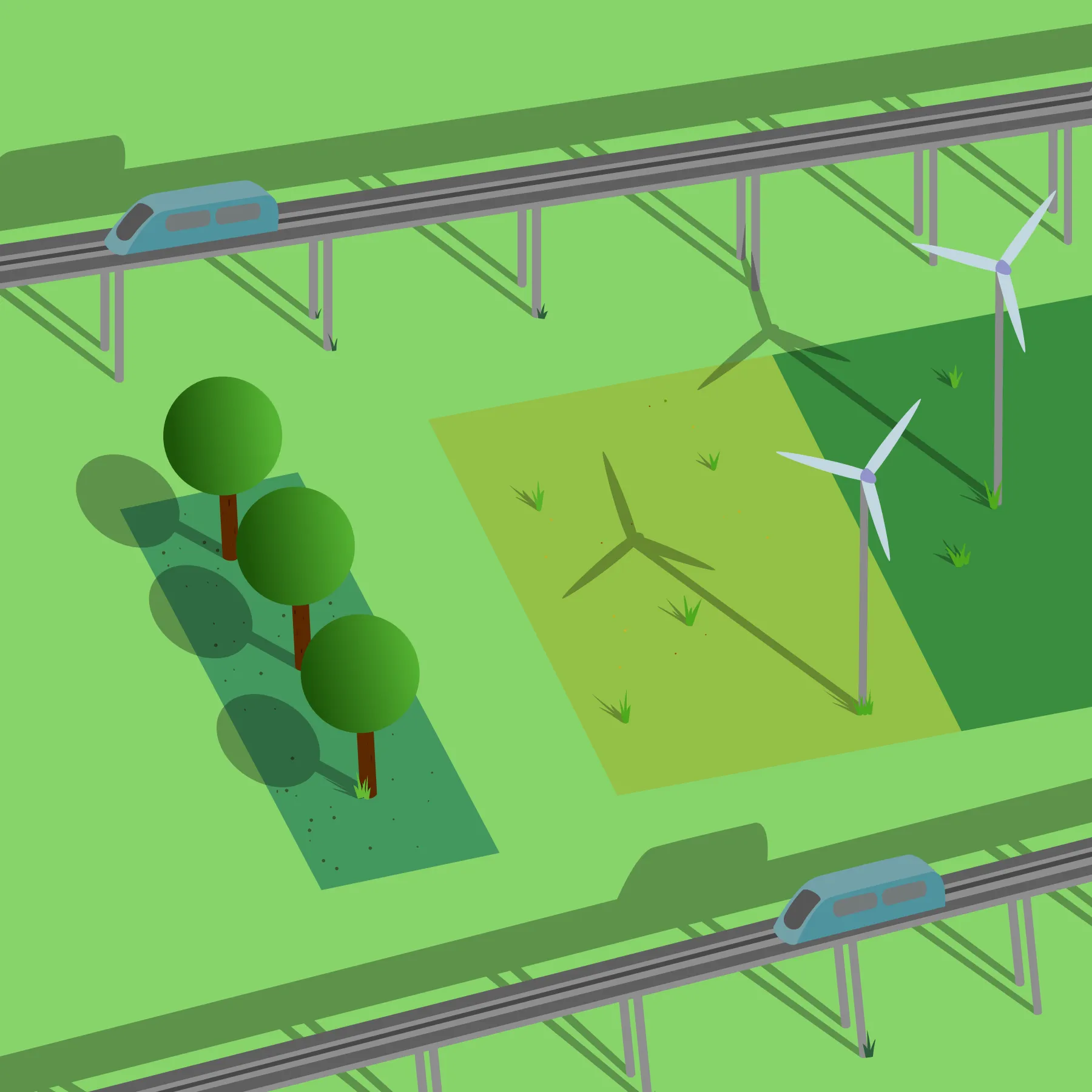 15. Trackside shadows