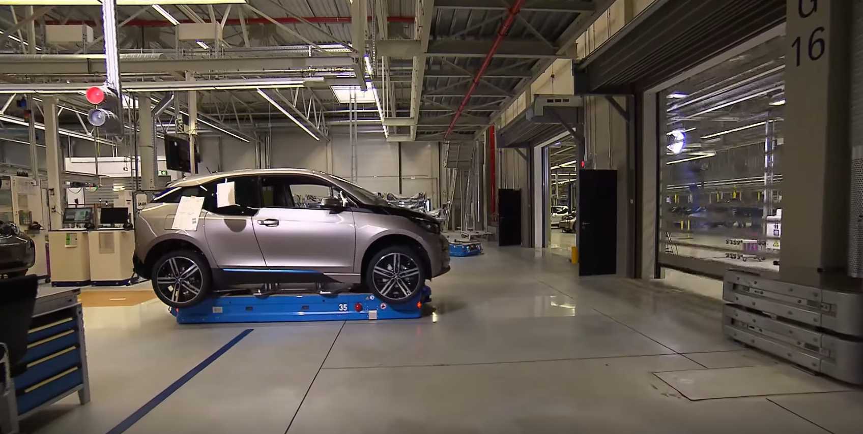 BMW i3 assembly line scene from factory tour