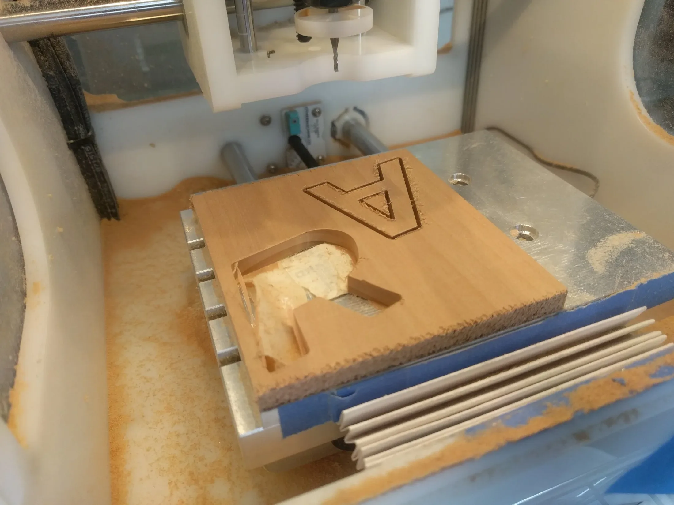 CNC-milled hardwood letters for the Ranger Tab sign