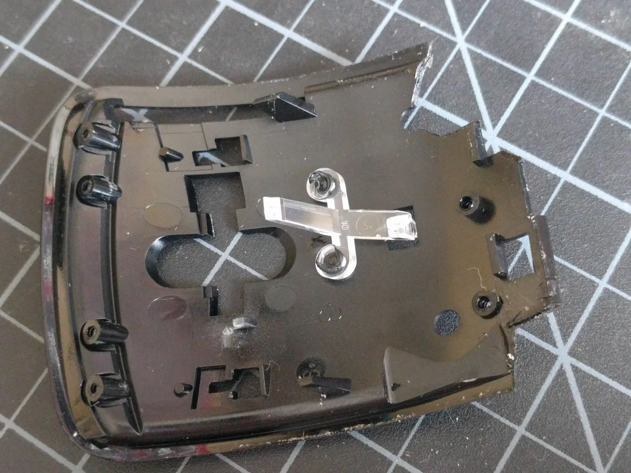 Arc Mouse with top structures removed revealing dual PCB layout