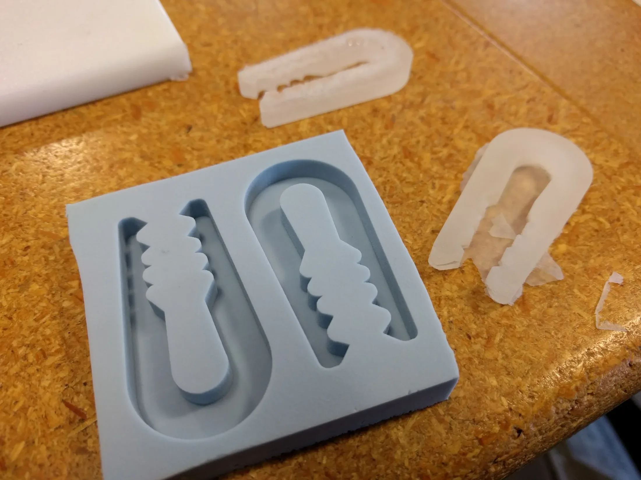 Early resin casting results from first silicone mold